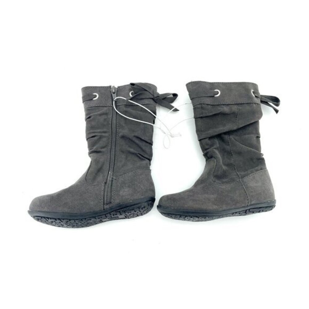Harper Canyon Grey Faux Suede Little Girls Boots Lace Detail Sz 7 New